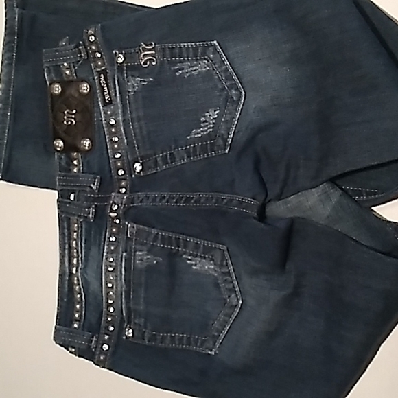Womens Miss Me Distressed Studded Boot Cut Jeans 25 - Picture 3 of 7